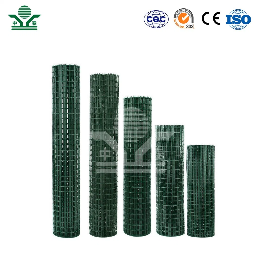 Zhongtai Wire Mesh Fence PVC Coated Welded Wire Mesh Roll 25.4 X 12.7mm Green Wire Mesh Fencing Rolls China Manufacturing PVC Coated Welded Wire Mesh for Garden