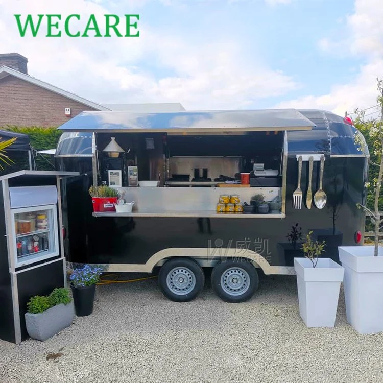 Wecare Mobile Snack Bar Food Trailer Moving Dining Car Trailer Street Food Cart Custom Foodtruck Airstream Food Truck with EEC