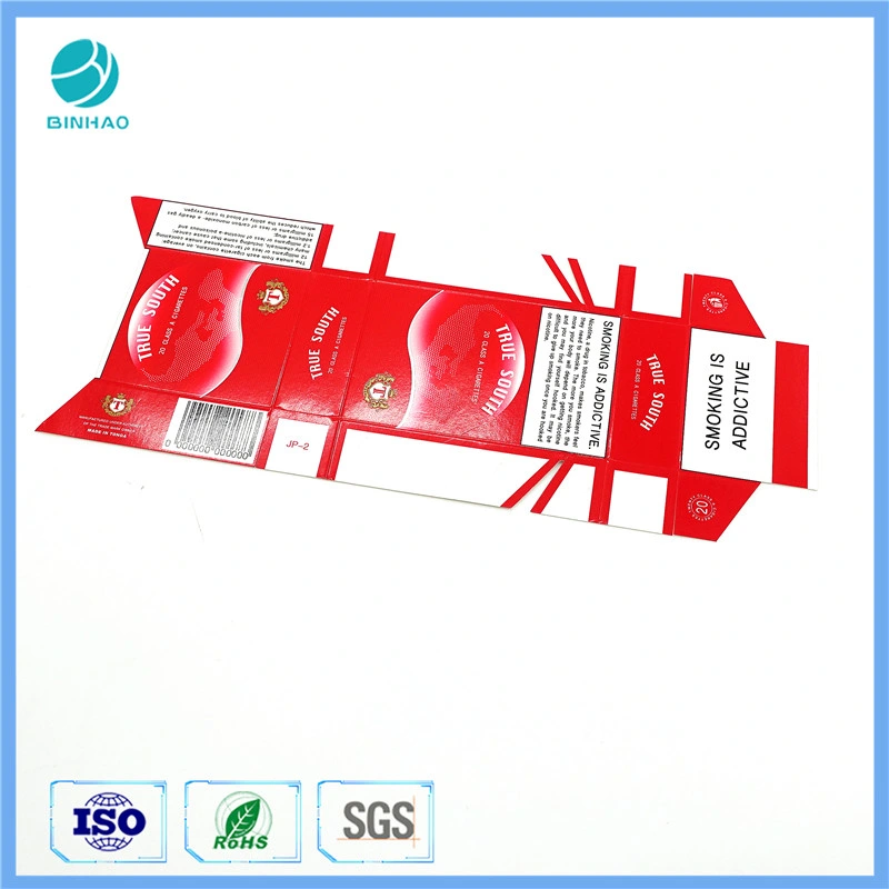 Boîte en carton pour emballage de cigarettes recyclable avec conception d'impression personnalisée 225GSM
