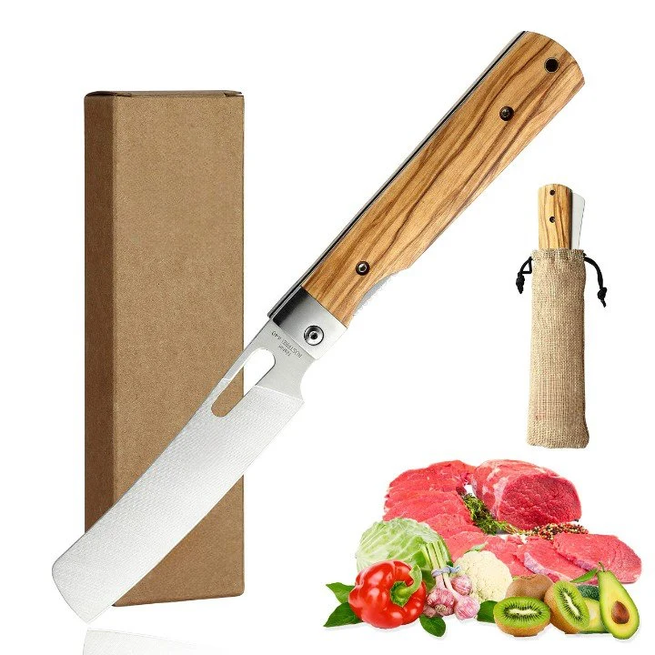 Pocket Folding Kitchen Fruit Utility Chef Knife Peeling Olive Handle Camping Outdoor