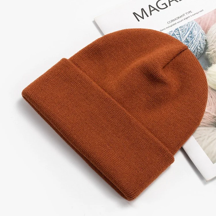 الجملة شعار غير مخصص Acrylic Plain Winter Beanie Hat