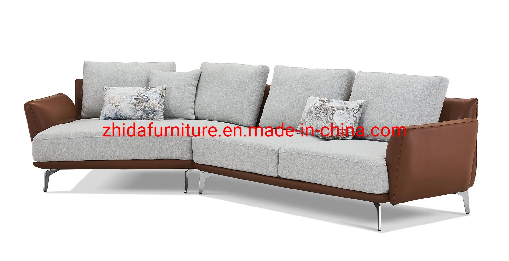 Leather Fabric L Shape Coner Sofa for Living Room Furniture