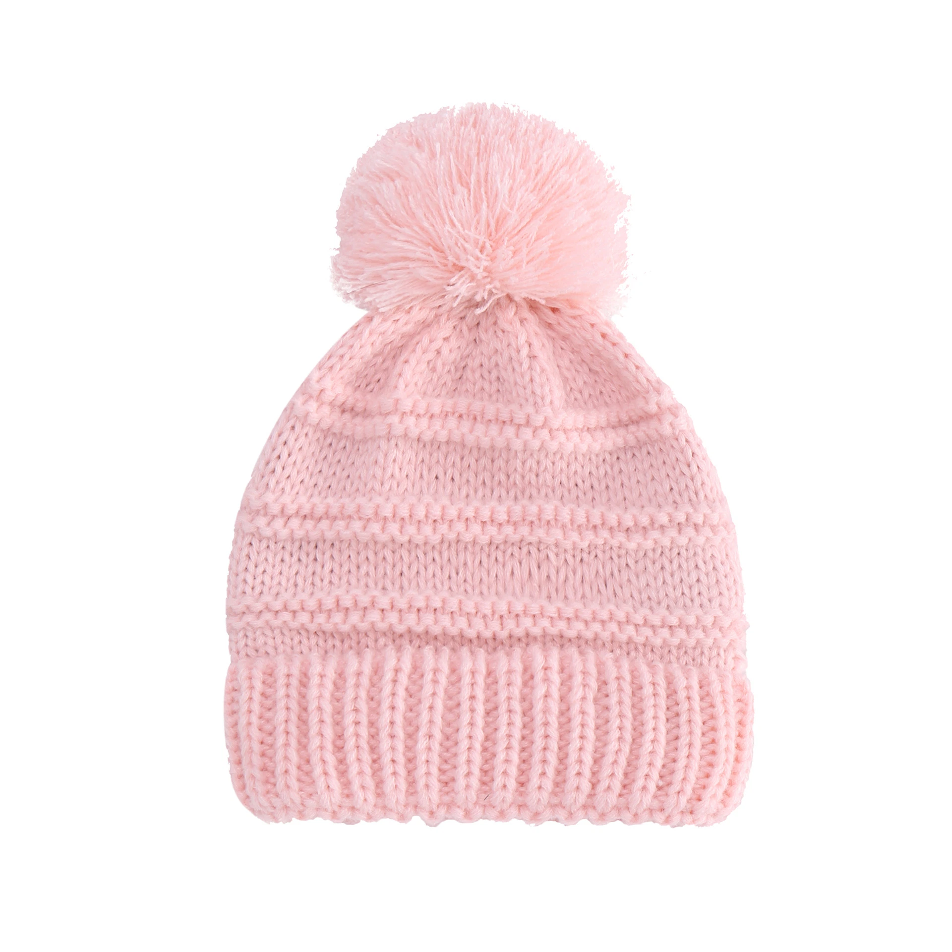 Kundenspezifisches hochwertiges neues Baby Kinder POM POM Baby Ohr für Mädchen Wolle Winter Hüte Strickmütze