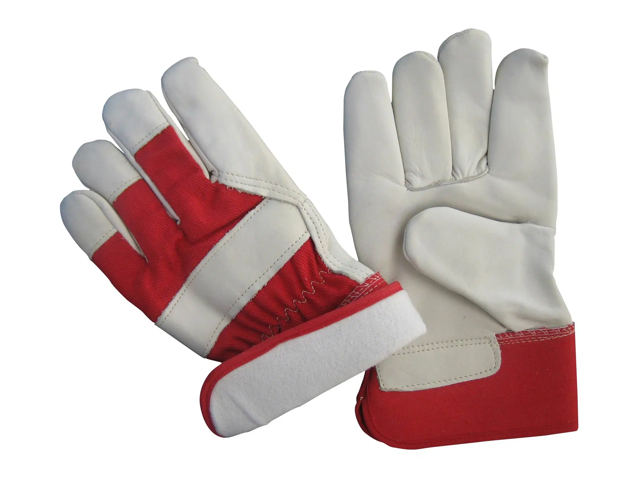 Drill Cotton Back Cow Grain Full Palm Fully Foam Lined Work Glove