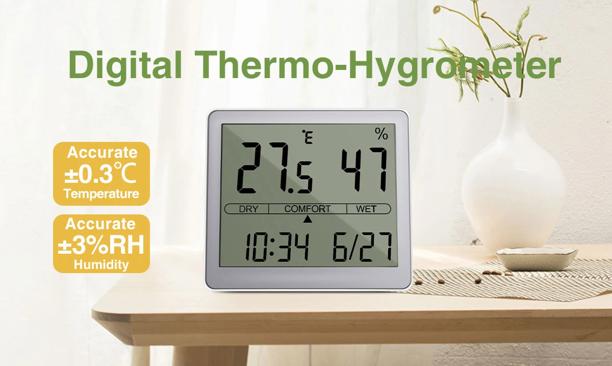 Digital Hygrometer Indoor Thermometer Humidity Meter Room Thermometer with Fast Refresh Accurate Temperature Humidity Monitor