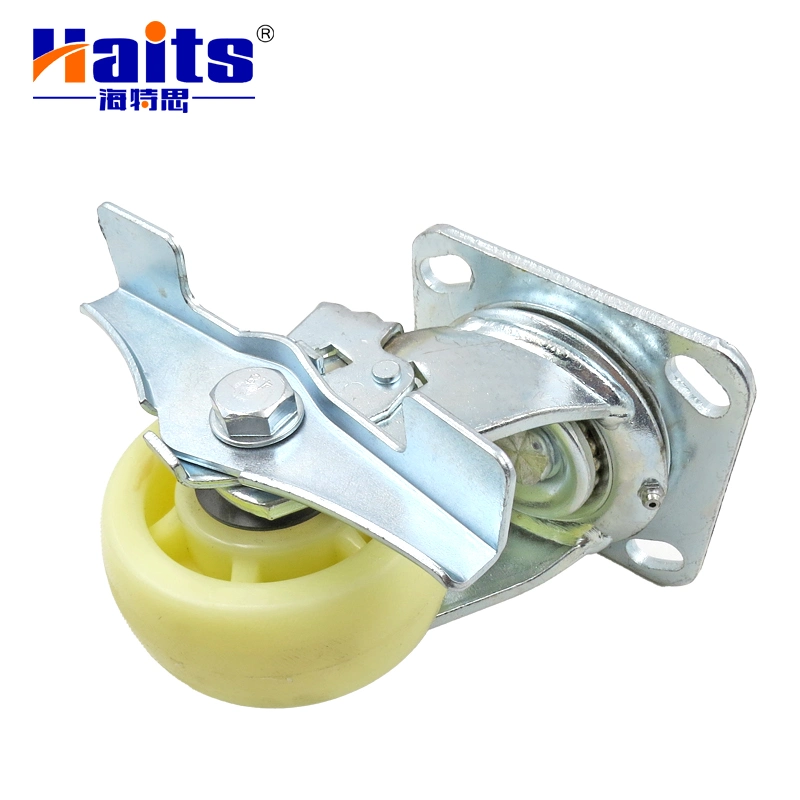 Heavy Duty Industrial Swivel Rigid Brake Casters Industrial Caster with blue Elastic Rubber Wheel