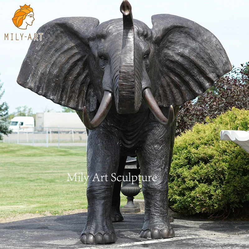 Jardim Zoológico decoração grande vida tamanho Metal Crafts cobre Estátua Animal Bronze Elephant Sculpture for Sale