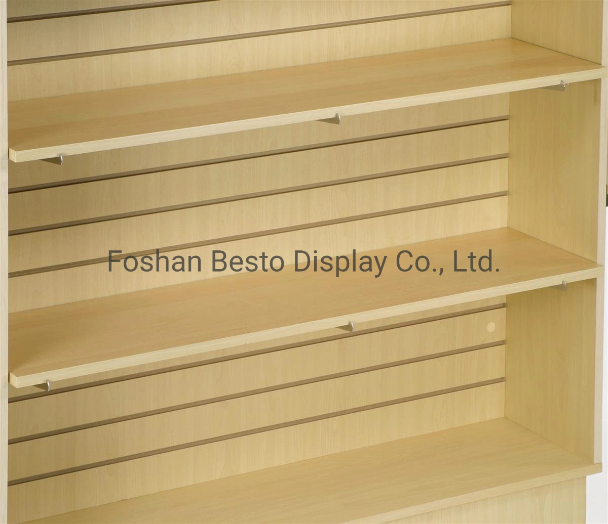 De estilo europeo a la exportación de China Popular Slatwall utiliza madera MDF estantes del supermercado mostrar