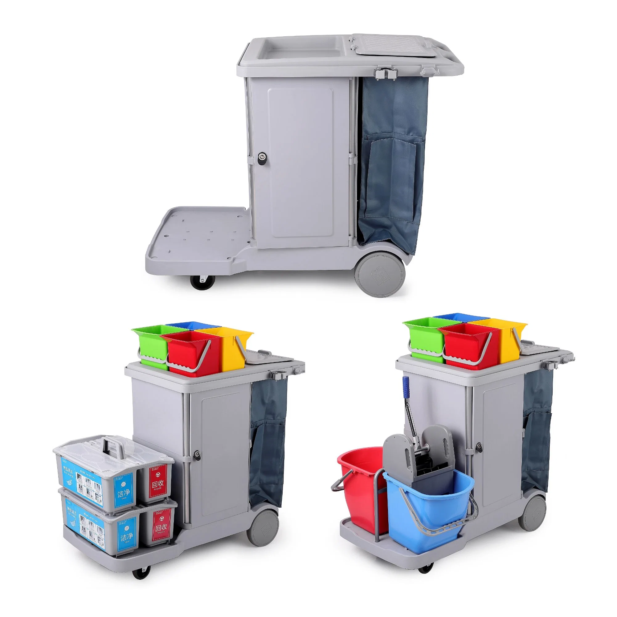 Medical Cleaning Trolley Hotel Room Housekeeping Cleaning Service Cart