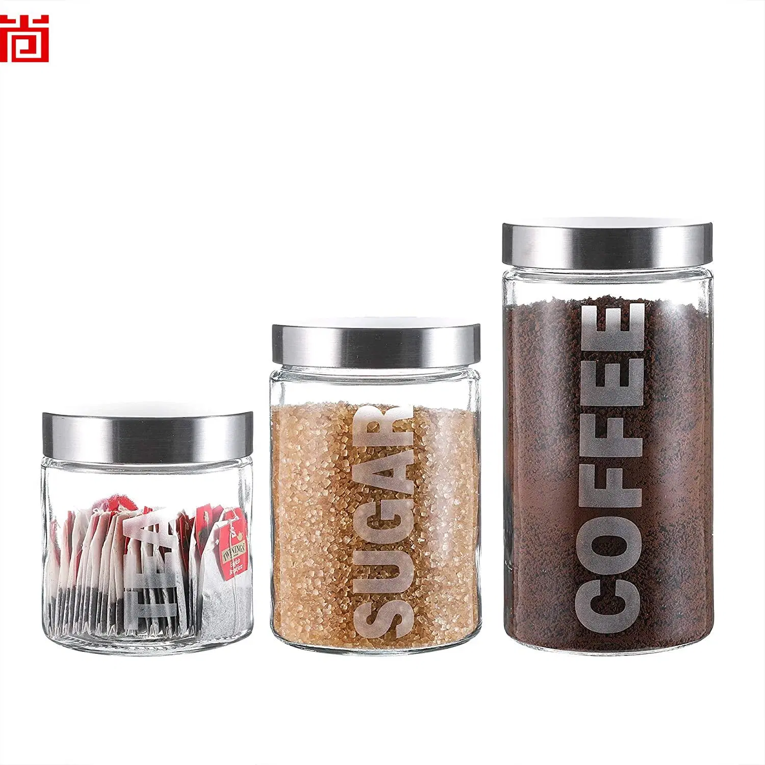 Airtight Glass Storage Containers with Stainless Lids for Kitchen