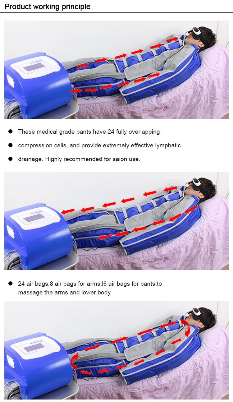 24 Air Bags Pressure Compression Pressotherapy Lymphatic Drainage Machine