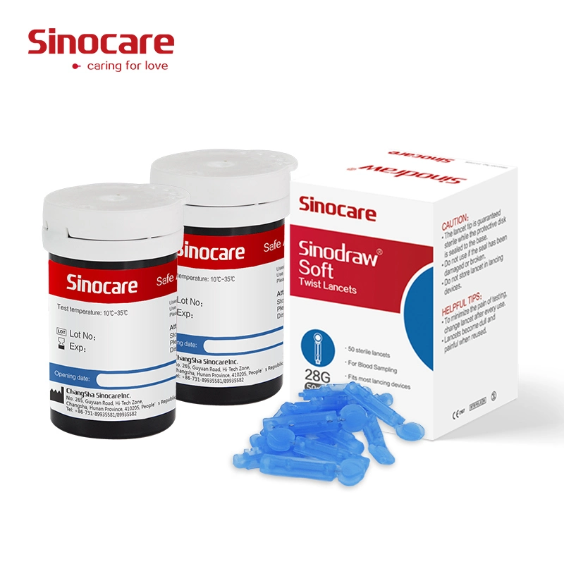 Sinocare Hospital Homecare Portable Code Free Quick Blood Sugar Check Glucose Meter Glucose Test Strips