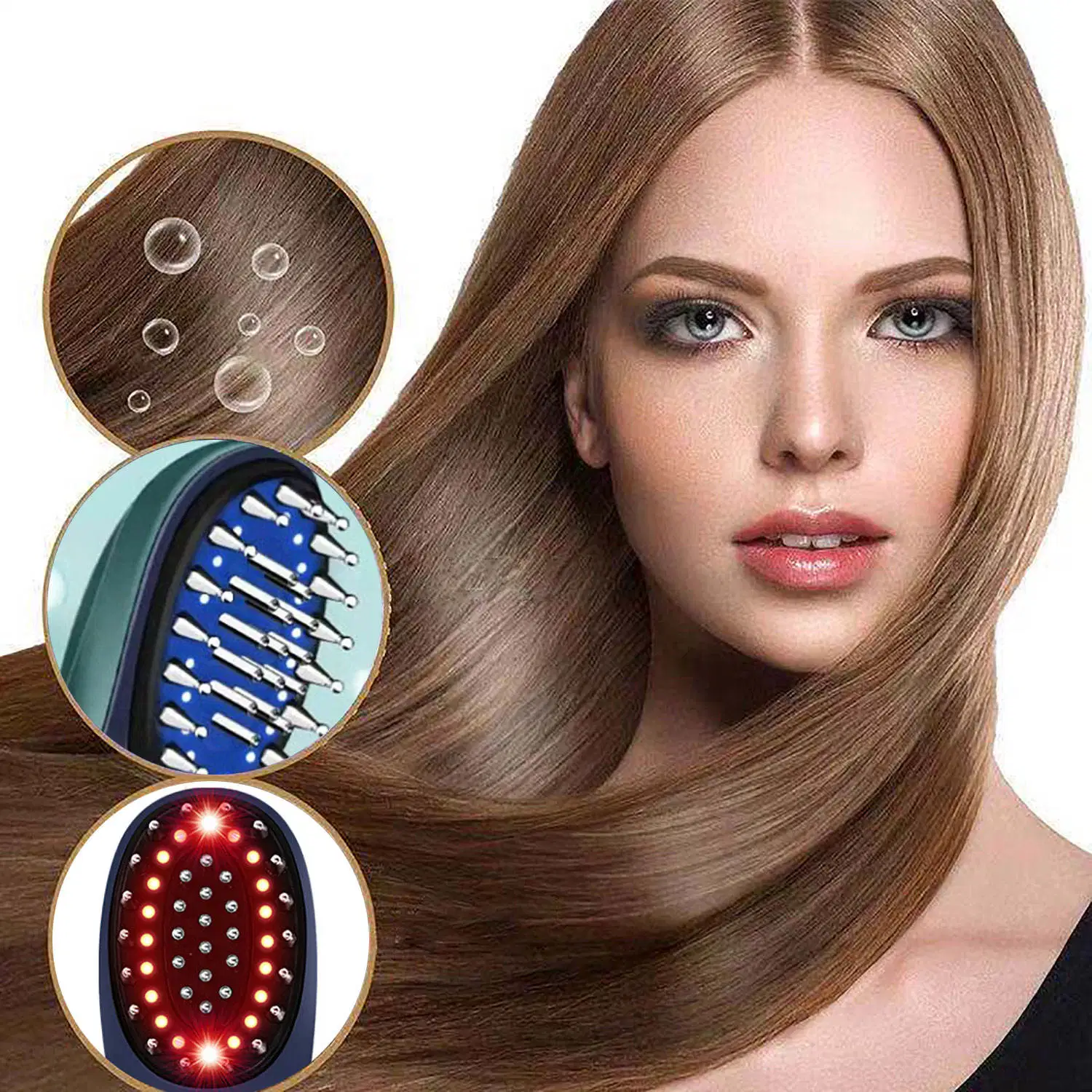 Vibrating Head Massager Brush Hair Laser Comb Hair Growth Scalp Massager Brush