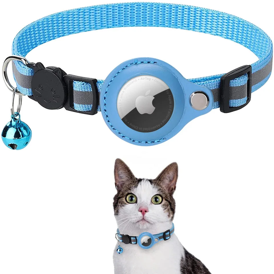 Fournitures pour animaux de compagnie Apple PET Dog GPS Tracker anti-Cat manquant Collier à cloche à col réfléchissant