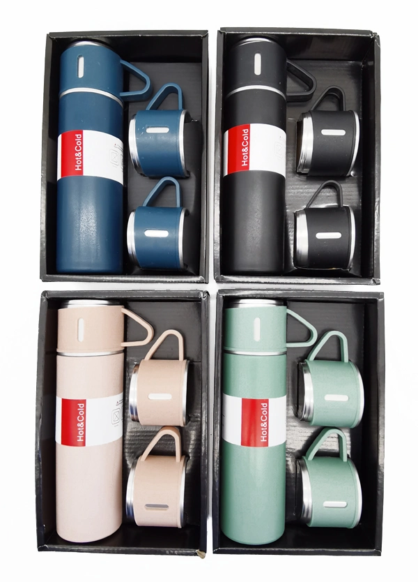 450ml Vacuum Flask with Two Cap of 150ml Gift Set