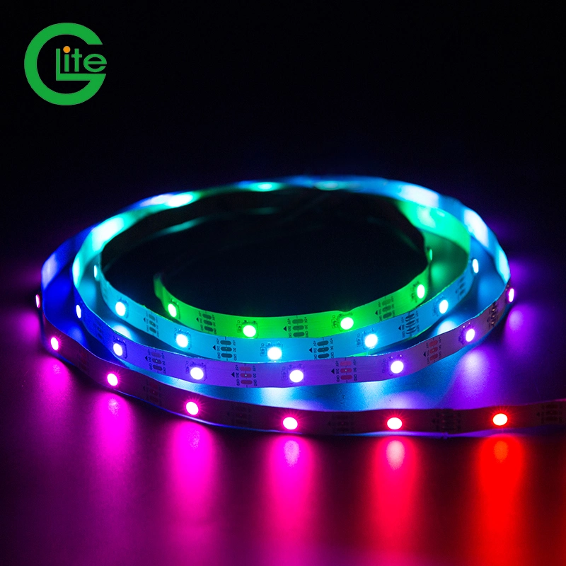 CE RoHS Digital Ws2812 30LED Addressable 5V Magic Strip RGB LED Pixel Light