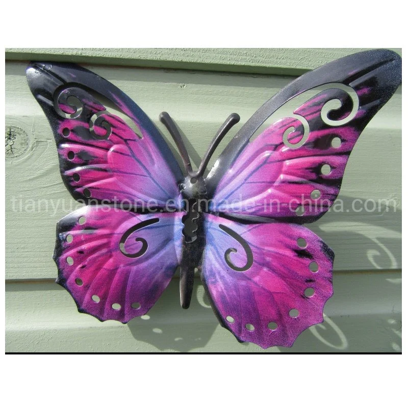 hecho personalizado decoración de pared mariposa de metal para cocina, al aire libre, cercado, jardín, patio