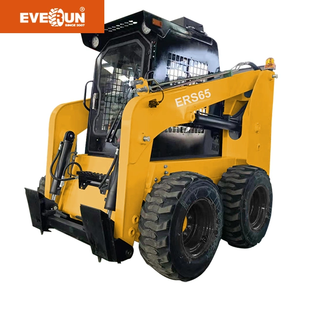 Everun Ers65t 1000kg Chinese Small Skid Steer Loader with Different Attachments