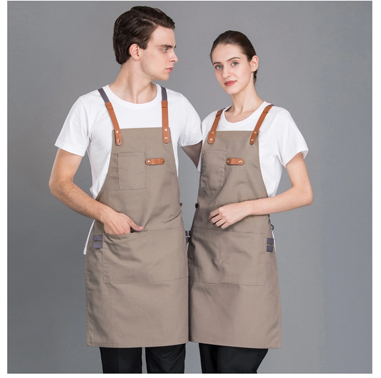 Hot Sale Customized Wholesale/Supplier Leather Belt Buckle Denim Canvas Bib Apron