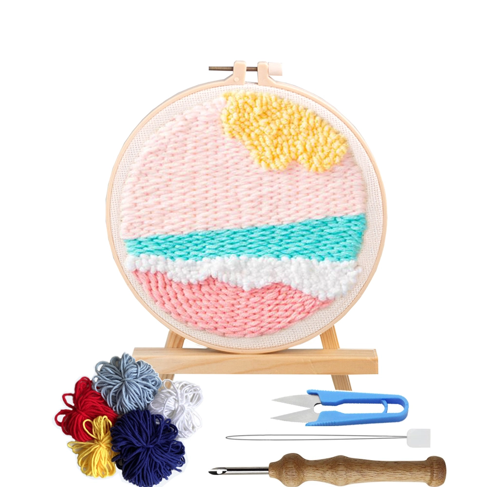 DIY Creative Embroidery Craft Punch Needle Starter Kit with Hoop