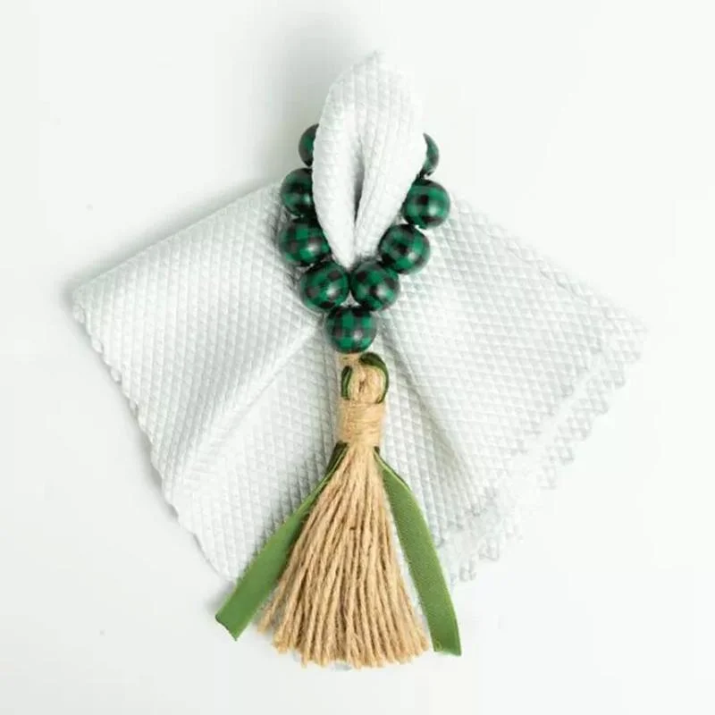 DIY Creative Hand String Wooden Bead Tassel String 6 Piece Set Hemp Rope Tassel Home Decoration Pendant