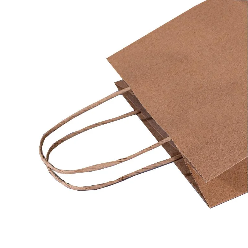 Custom Printed Your Own Logo Brown Kraft Gift Craft Shopping Paper Bag with Handles