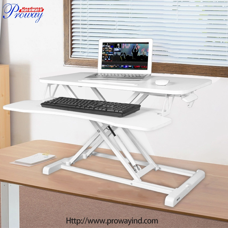 Rehausse de bureau ergonomique pliable réglable en hauteur pneumatique Convertisseur de bureau de statif de siège