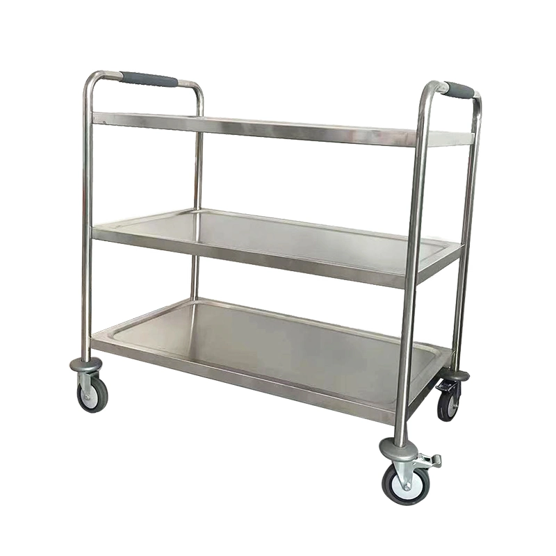 Commercial Restaurant Kitchen Equipment Stainless Steel Trolley Mobile Serving Cart