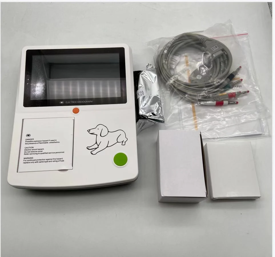Electrocardiógrafo de 3 canales veterinaria portátil digital completa máquina de ECG de Animal (THR ECG-3)