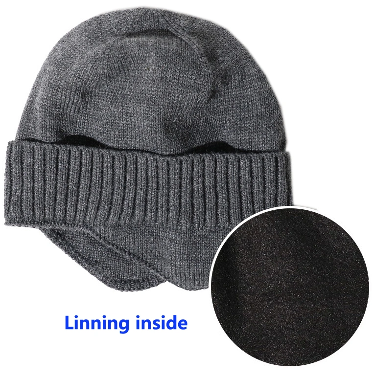 Mens Warm Winter Hats Fleece Lined Earflap Hat Daily Beanie Outdoor Winter Cap