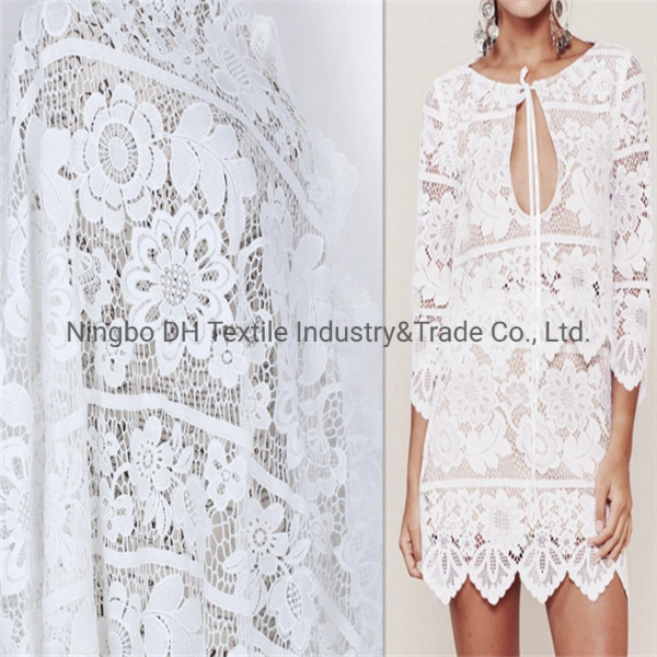 Good Quality Milk Silk Yarn Embroidery Lace Fabric with Cheap Price