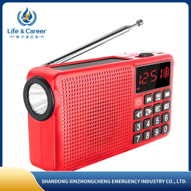 Extérieur Solar RADIOR Haut-parleur d'urgence radio FM radio numérique portable Radio avec lampe de poche à LED, manivelle, radio de secours