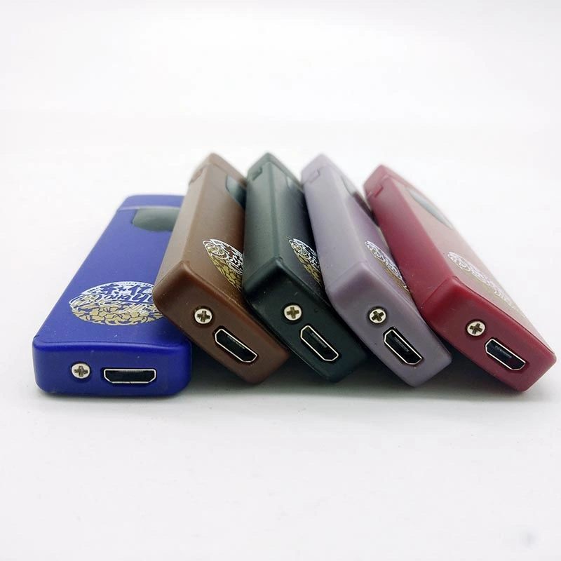 Venda Quente Design Fashionável USB Recarregável Isqueiro Elétrico à Prova de Vento de Plástico com Impressão Digital Piezo a Preço Competitivo.