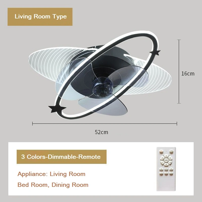 Invisble Ceiling Fan Light DC Fan Motor, Bluetooth APP Control