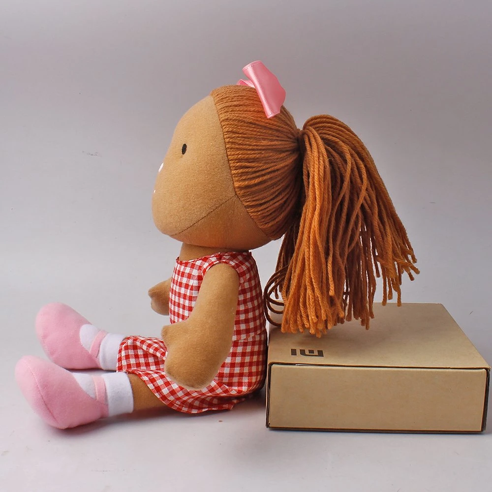 25cm Standing Thread Hair Stuffed Girl Toy Plush Doll