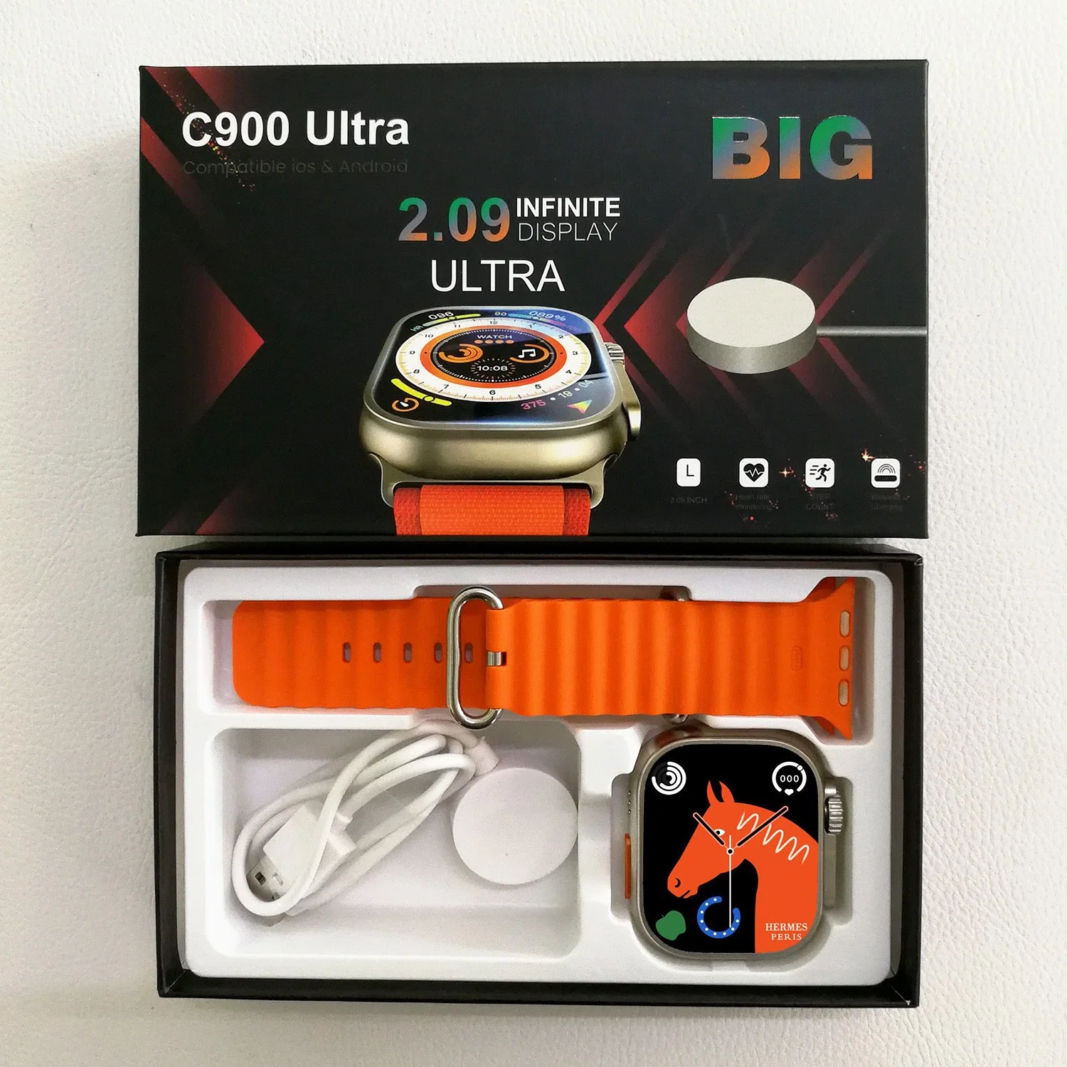 Nueva pantalla grande de tamaño completo C900 Ultra T900ultra serie 8 Smartwatch impermeable