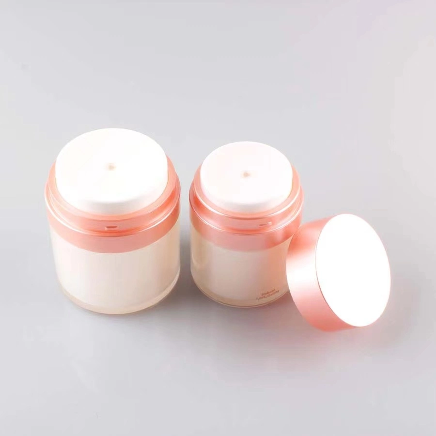 Claro recargable cosméticos Airless Jar para cremas, geles y lociones a prueba de fugas sin BPA Contenedor de viaje de tamaño portátil 30g 50g