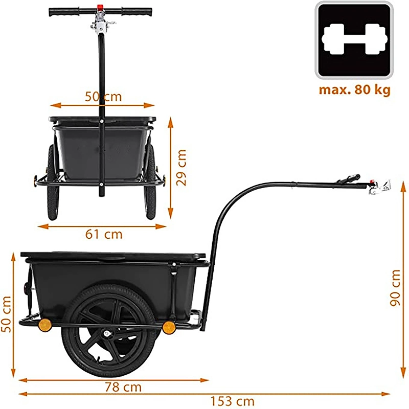 Hot Sale Folding Pet Bike Cargo Trailer Storage Cart Carrier