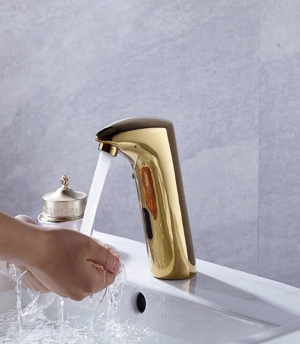 New Design Gold Automatic Non-Conact Electric Sensor Sink Faucet Infrared Water Faucet