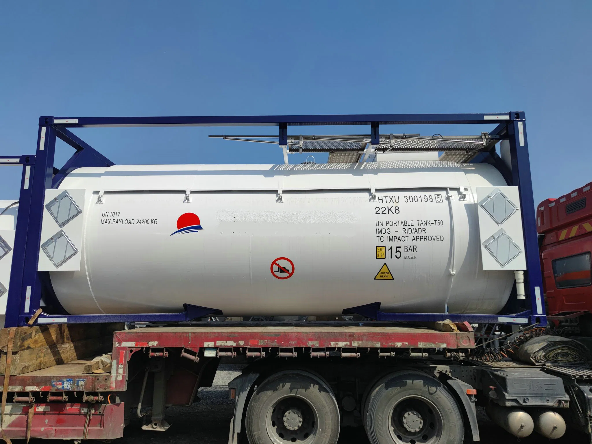 20kl T50 ASME Standard 20FT Liquid Chlorine Storage ISO Tank Container with BV Certificate and ASME U2 Stamp