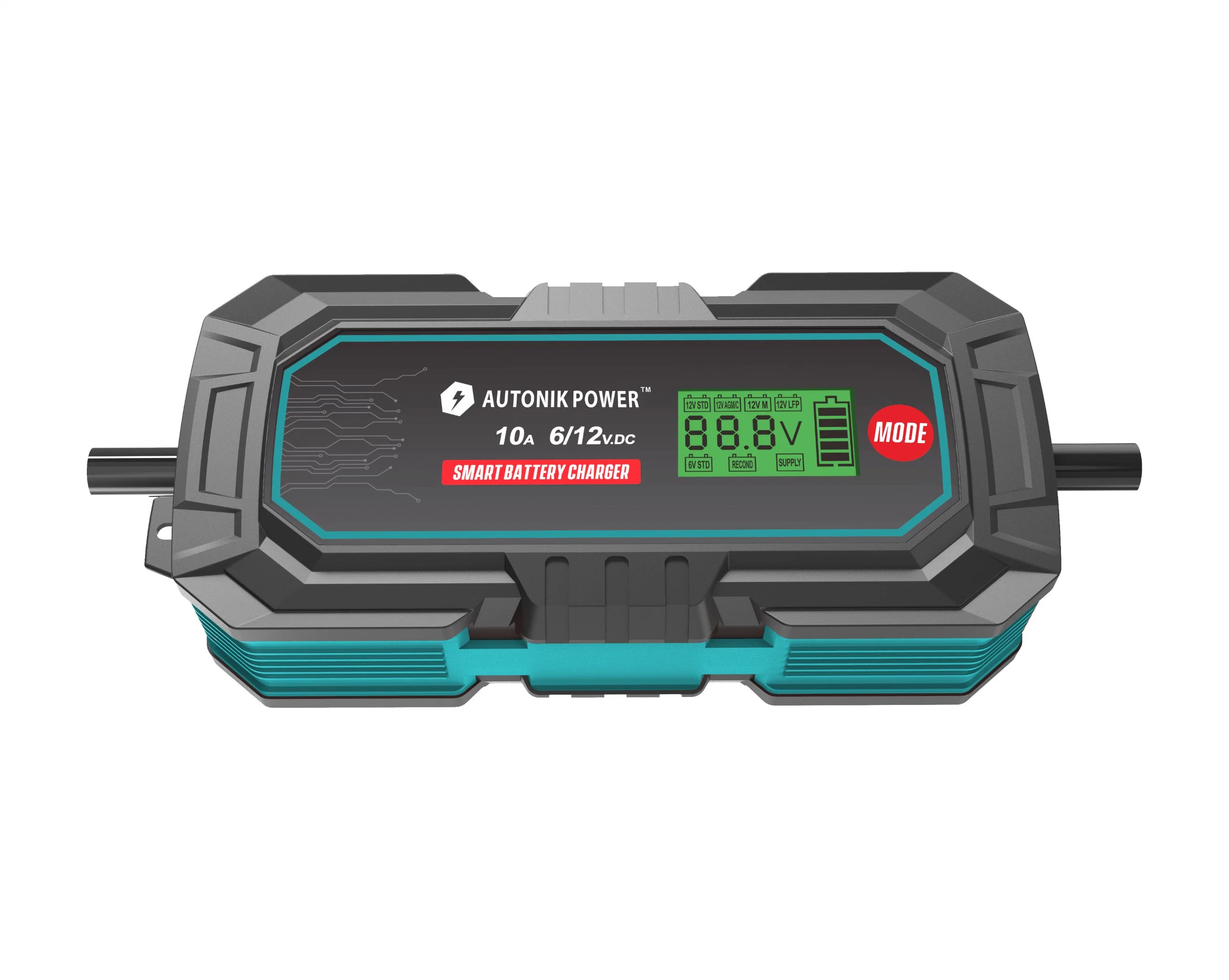 6V/12V 10A 10-Étapes Chargeur de Batterie Entièrement Automatique pour Batterie Lithium/Ion et Batterie au Plomb