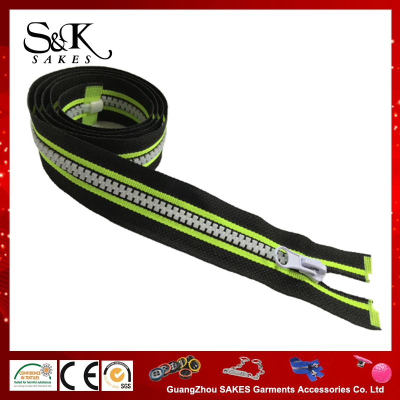 Customised 20# Large Size Plastic Zipper Vislon Zipper with Fancy Slider