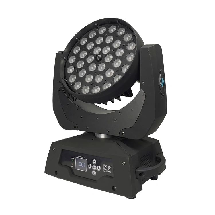 36 X 18W 6in1 Rgbwauv LED Wash Zoom Moving Head Stage DJ Light