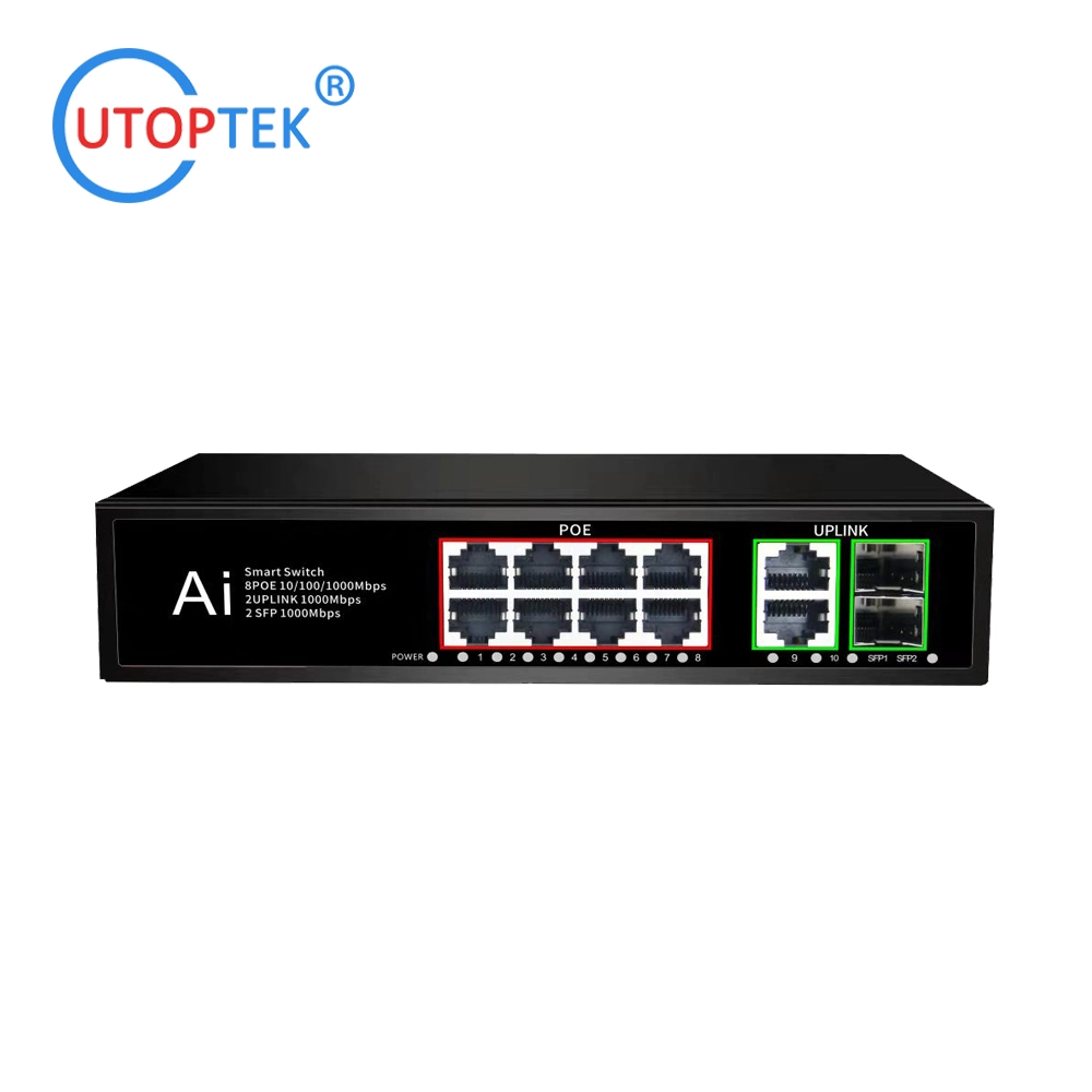 Completo OEM Gigabit 4/8/9/10/16/24/32/48 puertos Ethernet de la red no administrado CCTV Poe