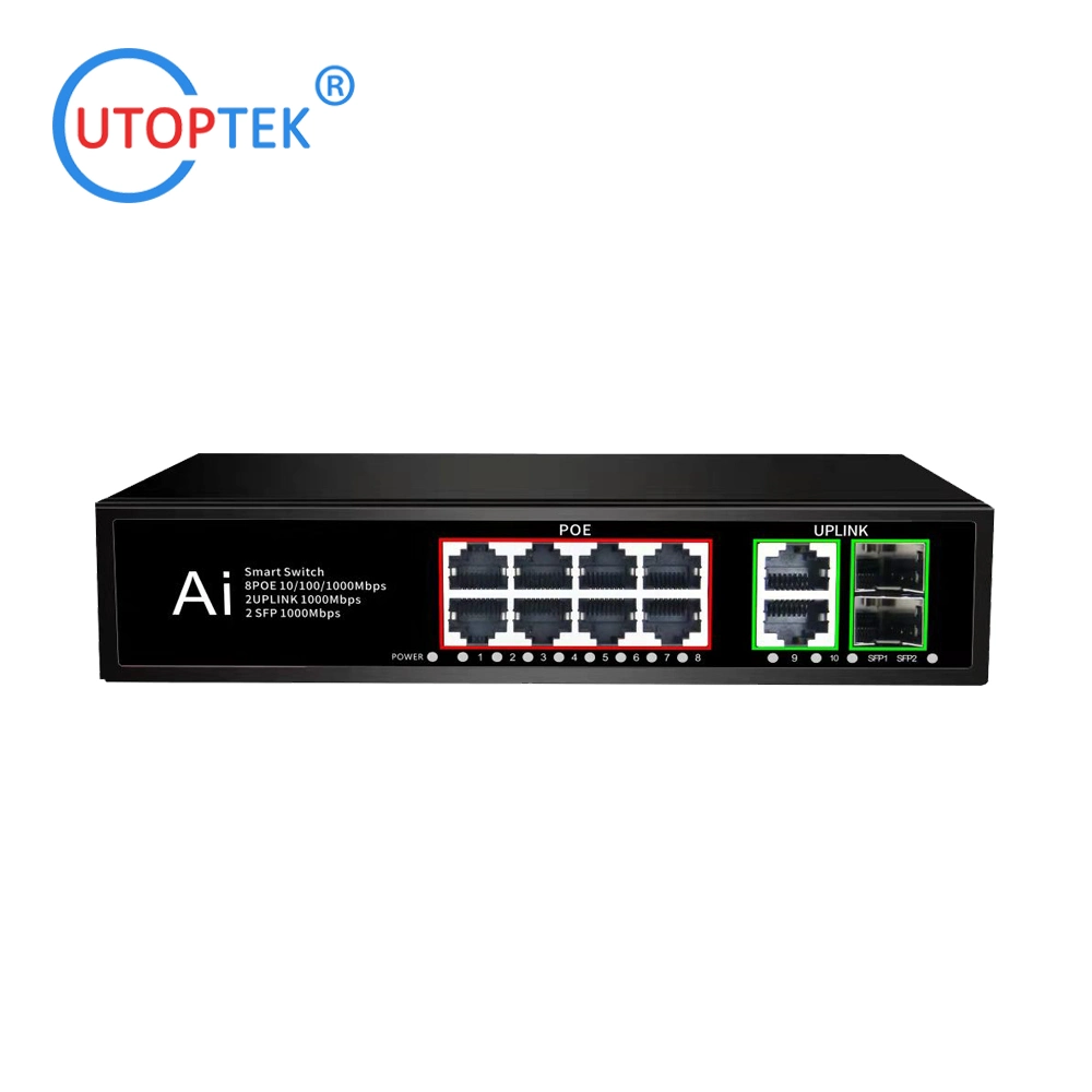 OEM Commutateur Ethernet PoE non géré pour réseau CCTV avec ports Gigabit complets 4/8/9/10/16/24/32/48