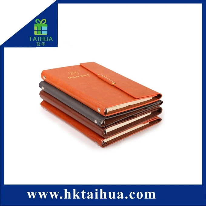 Business Leader PU Leder Cover Custom Logo A5 Notebook mit Ordner für Karten- und Stifthalter