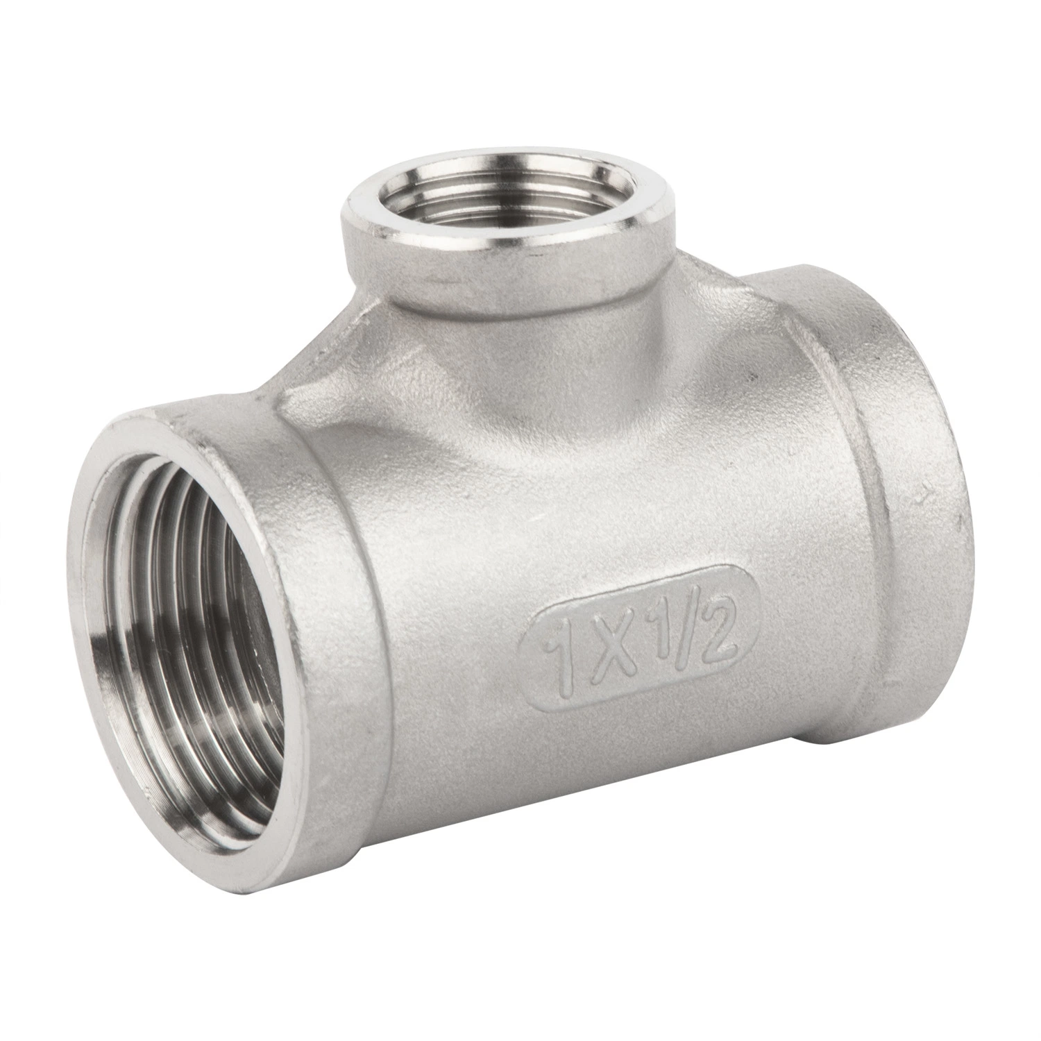 Stainless Steel Female Pipe Fitting Precision Casting Reducing Tee Hot Sales