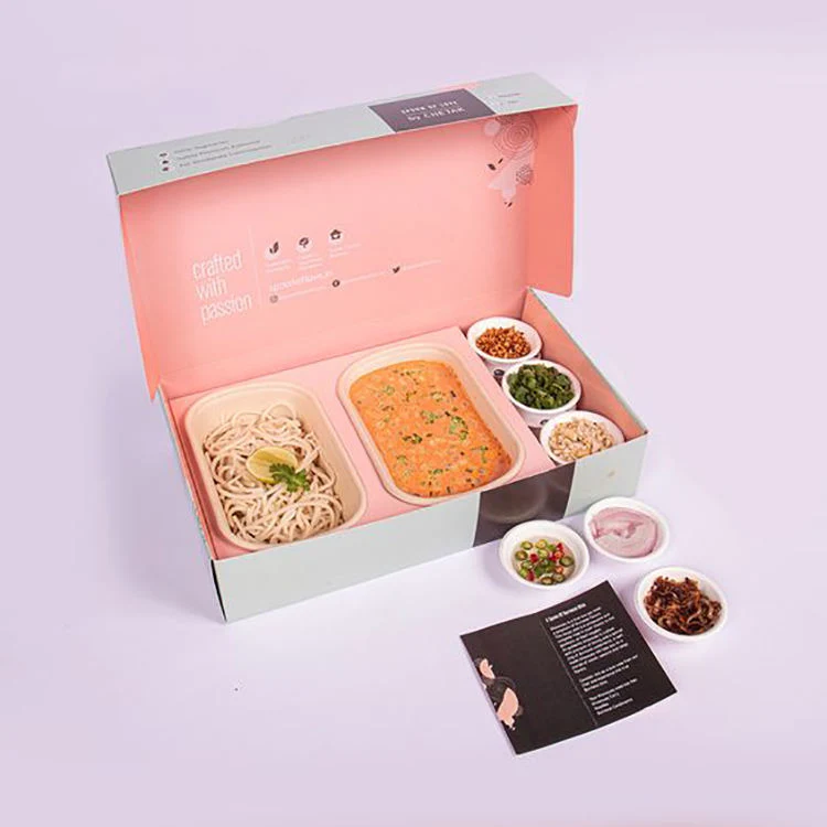 Custom Print Logo Disposable Airplane Hot Food Container Lunch Airways Meals Packaging Box in Airline Catering Paper Box Pack