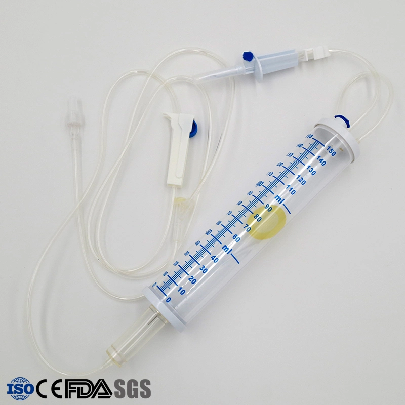 Sterile Infusionsleitung/Infusionsleitung, Bürettentyp, für Kinder, 150cc, Luer-Lock, PE-Beutel Verpackung, CE&amp;ISO13485