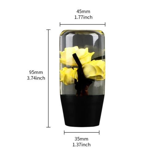 Shift Knob in Transparent Crystal Yellow Rose Spare Parts